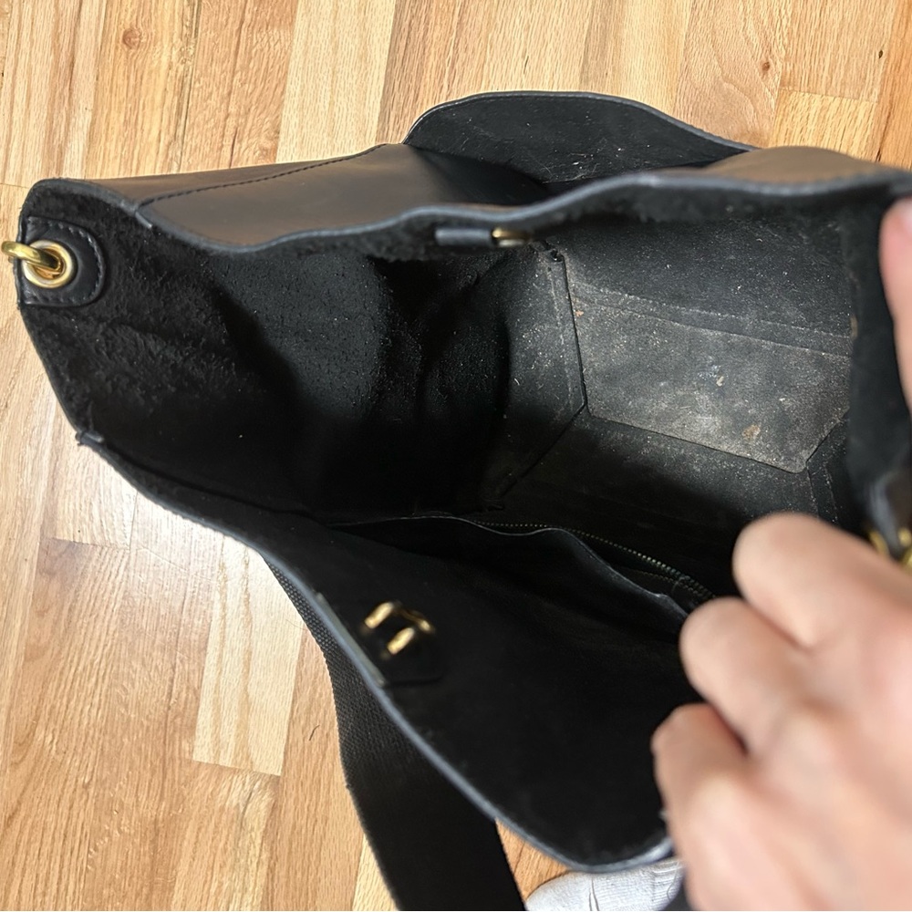 Celine Seau Sangle Medium Black Leather Shoulder Bag Phoebe Philo - Rehab - Picture 9 of 15